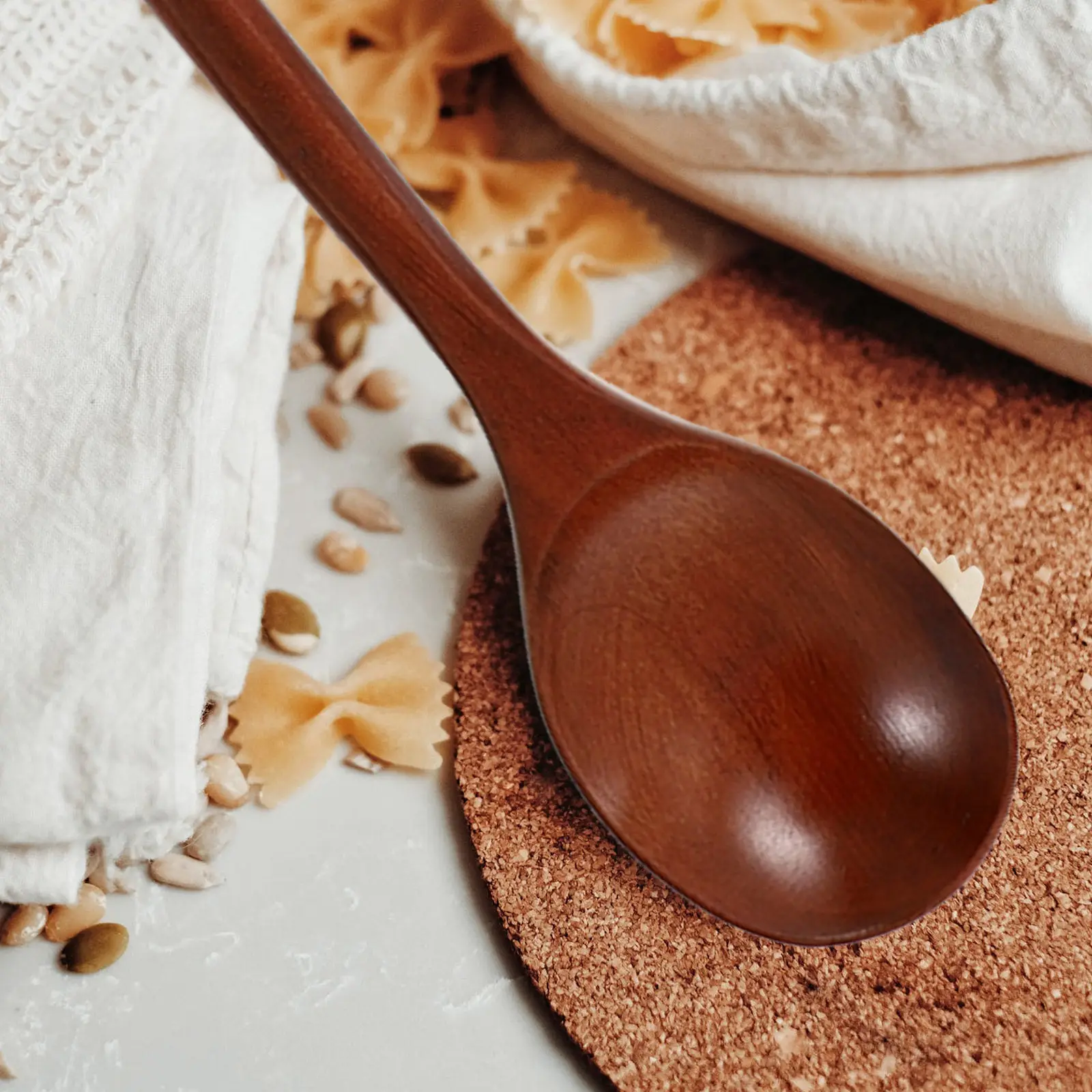 Wooden Spoon Round Smooth Surface – Eco-Friendly, Easy-Clean Cooking Spoon for Soup, Rice, Porridge, Ice Cream & Cakes