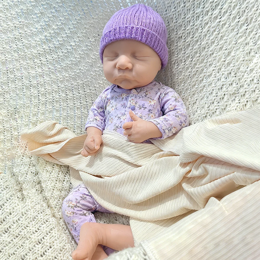 

Diy Unpainted artist collection reborn doll 18 Inch Closed Eyes Non Viynl boy Full platinum Silicone Baby Dolls Soft