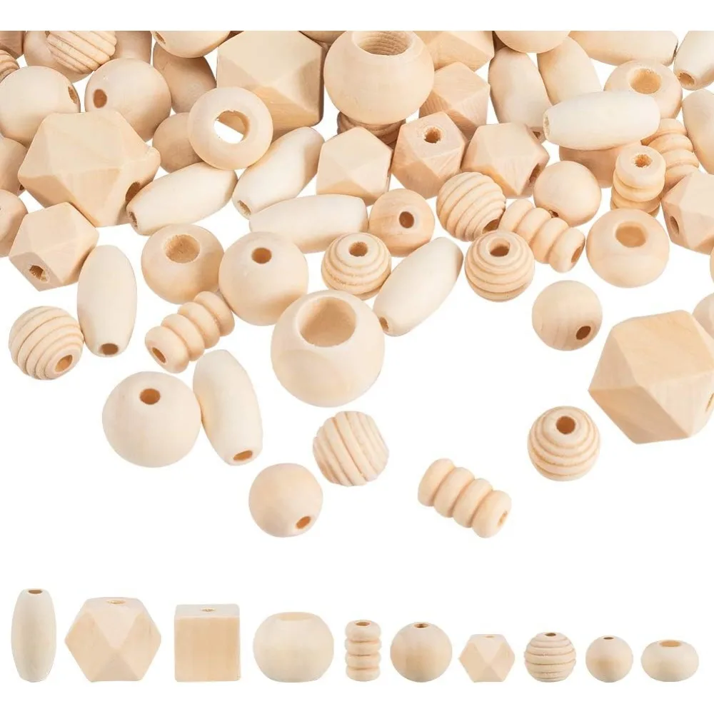 

250-300 шт. деревянные бусины круглые/кубычные/овальные 12-20 мм незавершенные разные свободные бусины-разделители для браслета и ожерелья