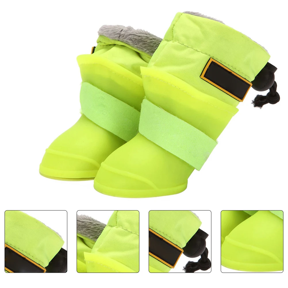 

4 pcs Waterproof Dog Rain Shoes Pet Boots NonSlip Outdoor Footwear Durable Warm Dry Clean AntiSlip Soles Easy On Off