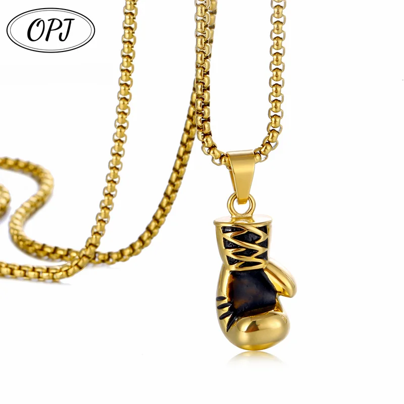 Boxing Gloves Boxer Men Necklaces Pendants Chain Punk Trendy for Boyfriend Stainless Steel Jewelry Creativity Gift Wholesale