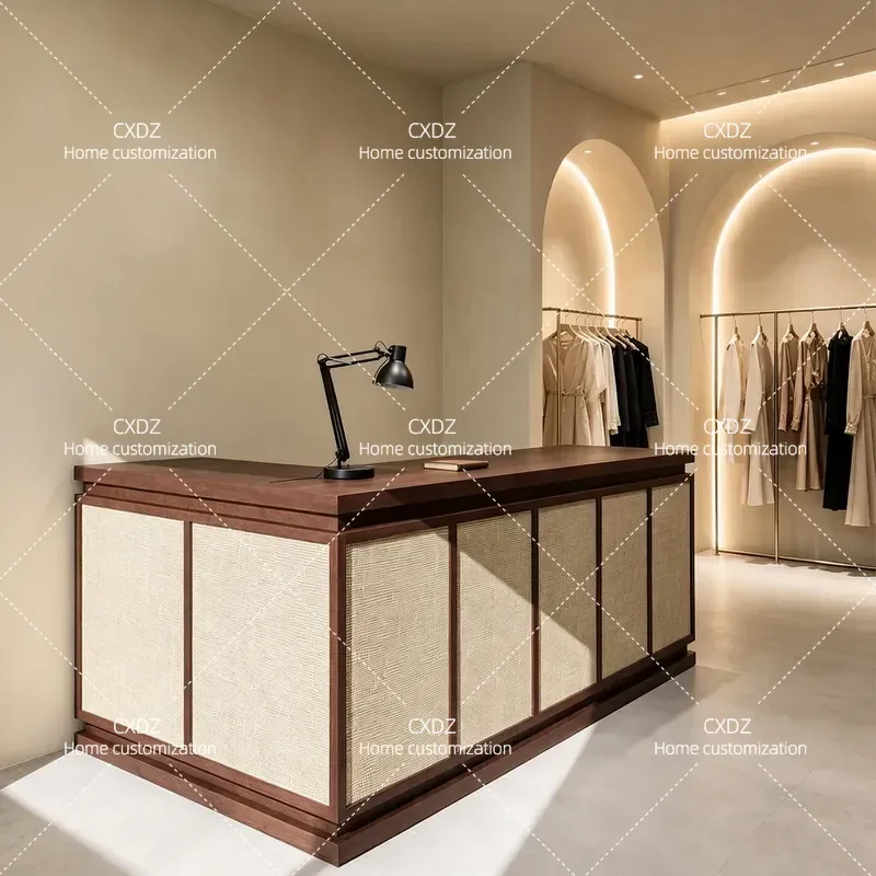 Clothing store checkout page Light luxury bar counter store Small company counter Hotel reception desk Simple modern front