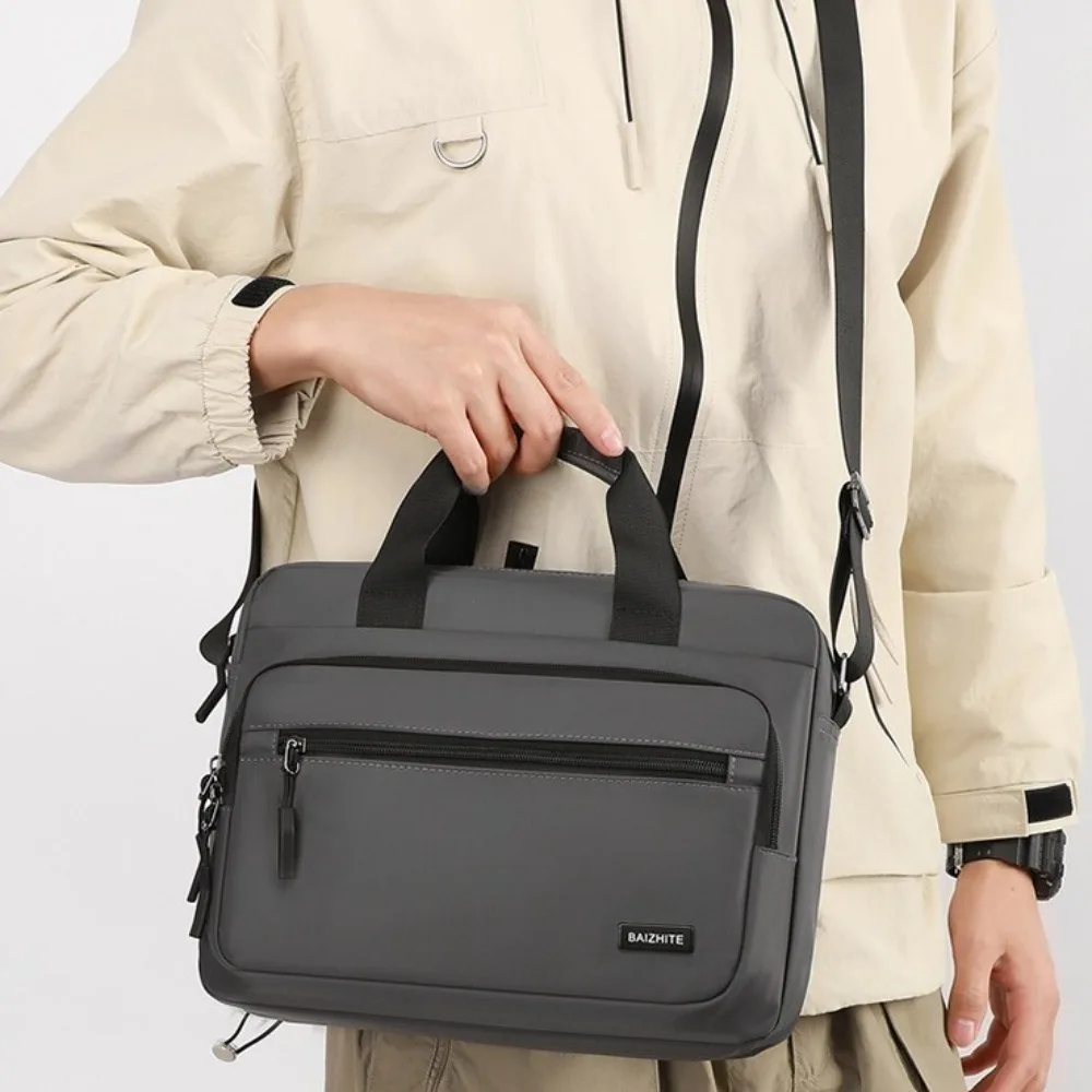 Oxford Cloth Men Business Briefcases Brief Case Large-capacity Laptops Handbag Zipper Solid Color Crossbody Sling Bag Girls