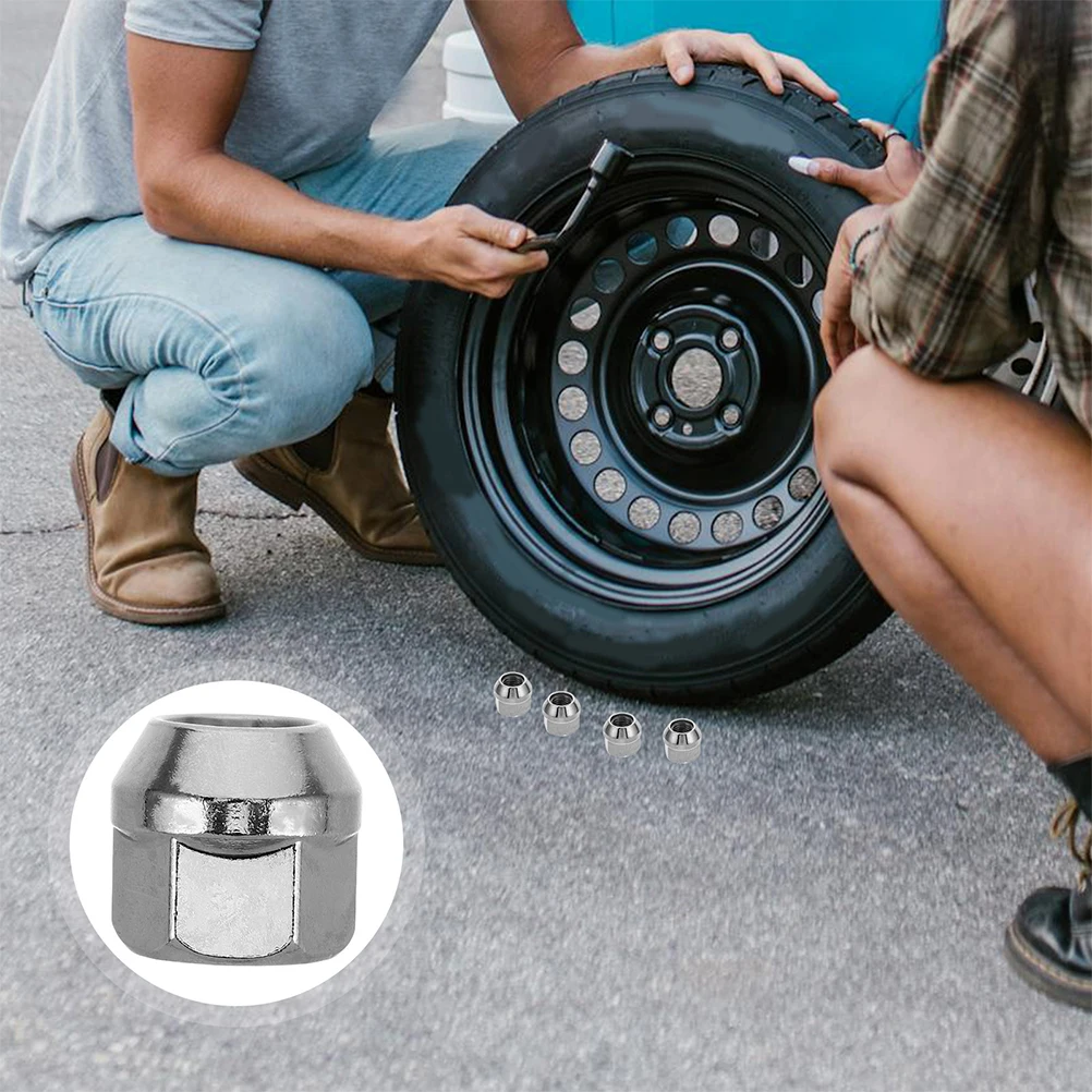 

20pcs Wheel Lug Nuts Steel Durable Corrosion Resistant Precision Fit High Torque Automotive Flange Nut Trailer Tire Screw