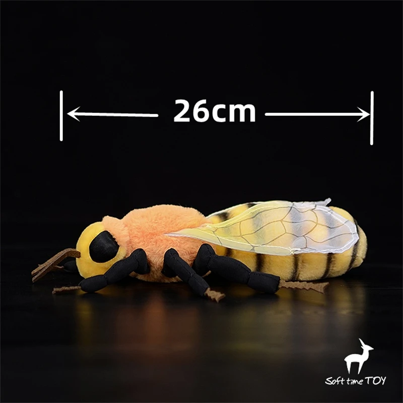 Bee High Fidelity Wasp Cute Plushie Hornet Plush Toys Lifelike Insect Animals Simulation Stuffed Doll Kawai Toy Gifts For Kids