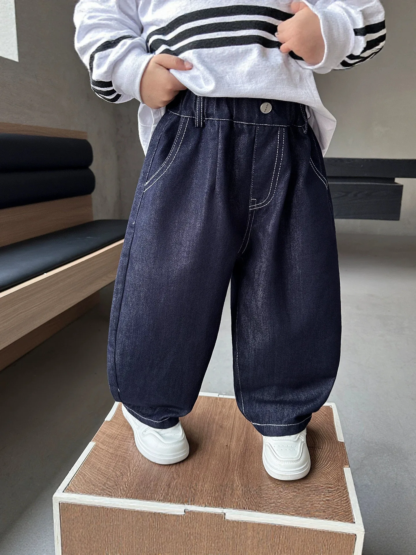 High Quality Loose Boy Jeans New Teen Fashion Curved Knife Pants Spring Autumn Children's Denim Pants For 2-11 Years