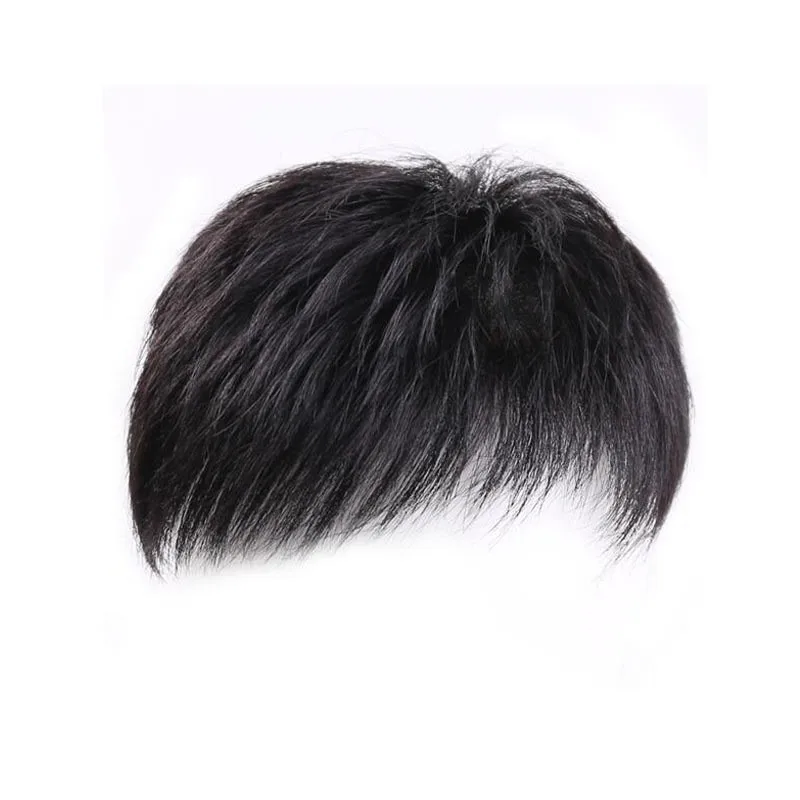 Toupet de clip para hombre, cabello corto para parte superior de la cabeza, reemplazo que cubre eficazmente el cabello circundante, sintético 6