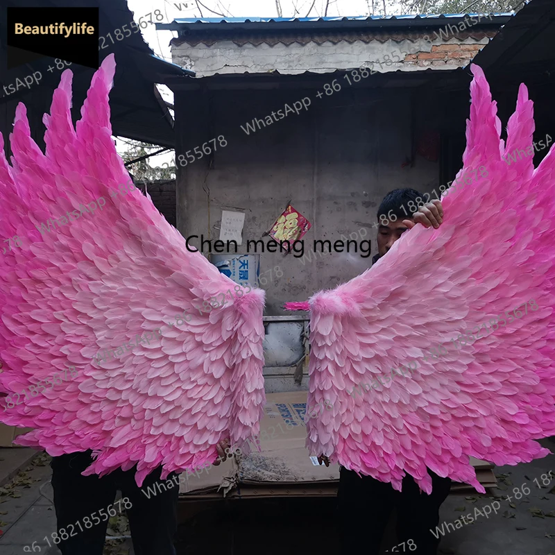

Adtults High Quality Ostrich beautiful soft Feather Angel Wings Amazing photography props Wedding Anniversary party Decor prop b