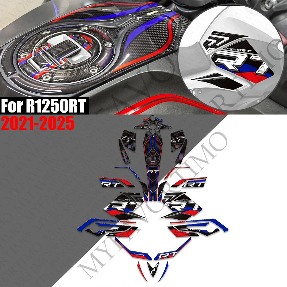 

For R1250RT moto Tank Pad Cap TankPad Grips Gas Fuel Oil Kit Knee Fairing Fender Stickers Epoxy resin Decals R1250 RT 2021-2025