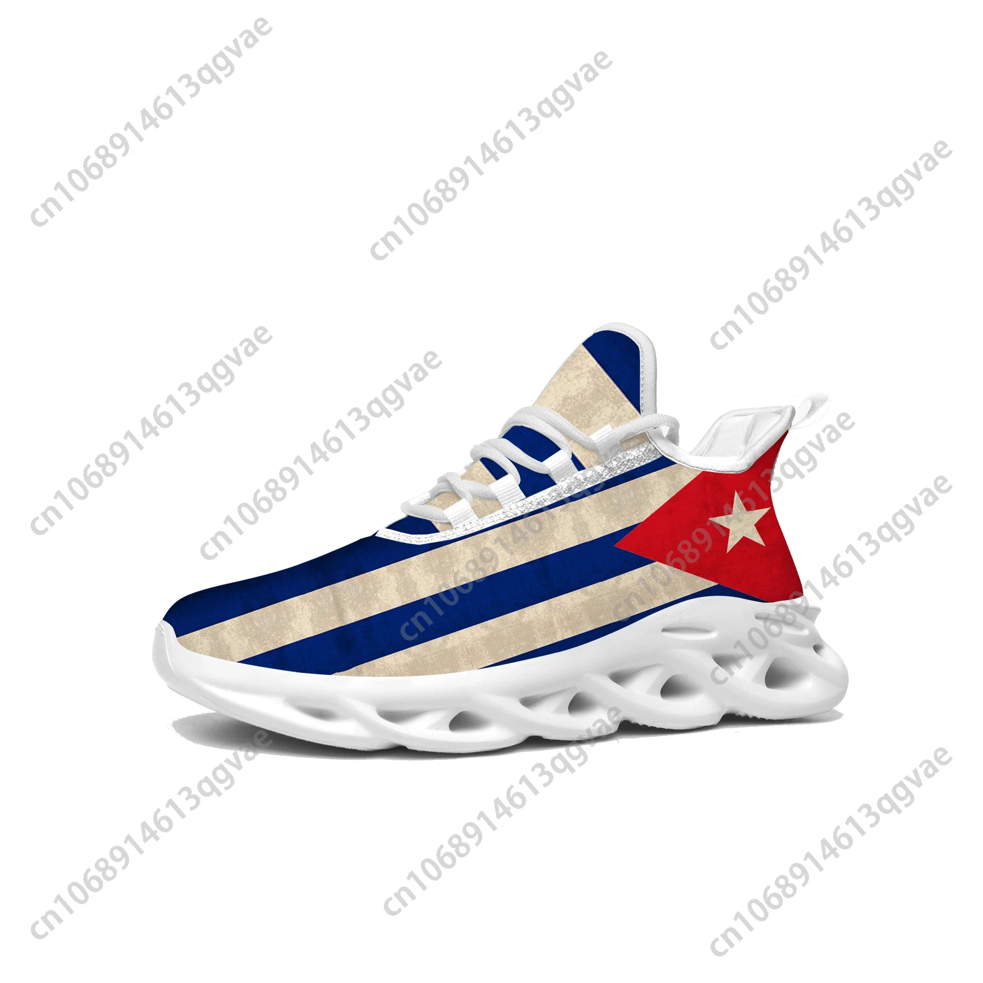 

Cuban Flag Flats Sneakers Mens Womens Cuba Pop Sports Running High Quality Sneaker Lace Up Mesh Footwear Tailor-made Shoe White