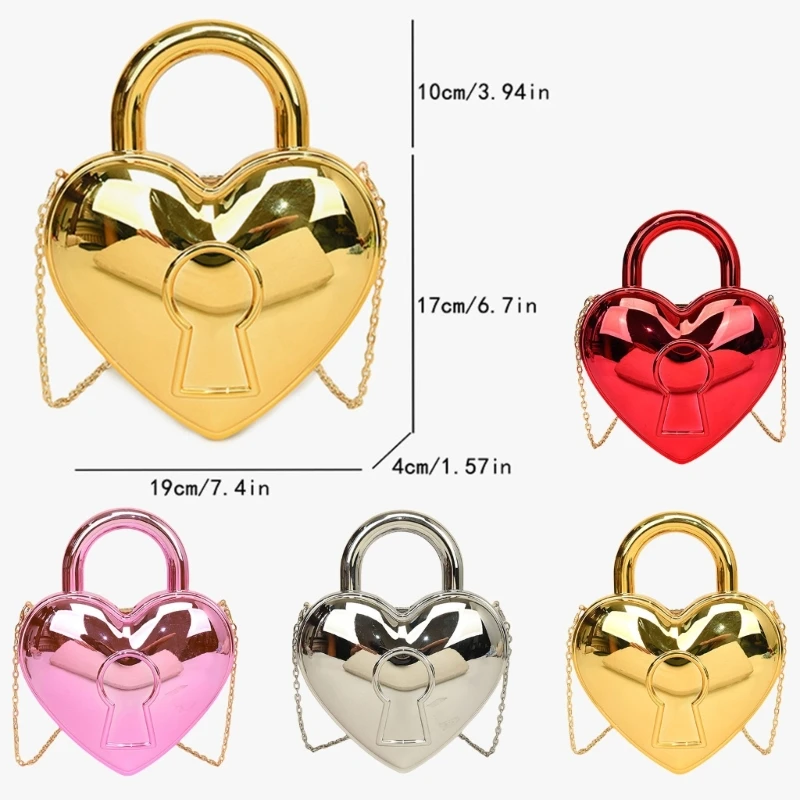 Elegant Shoulder Bag Heart Crossbody Purse Acrylic Evening Bags Party Accessory for Fashionable Women