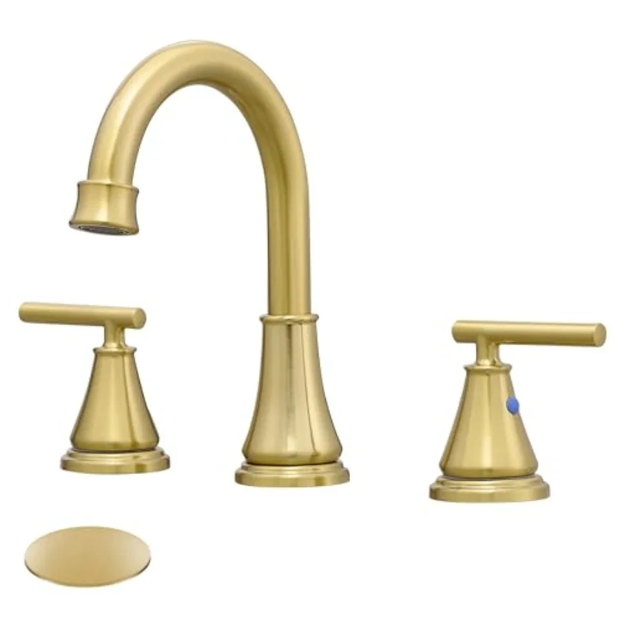 

Widespread Bathroom Sink Faucet 3 Hole, Bathroom Faucet with Metal Pop-Up Drain, 2 Handle for 6-16" RV Vanity Sink