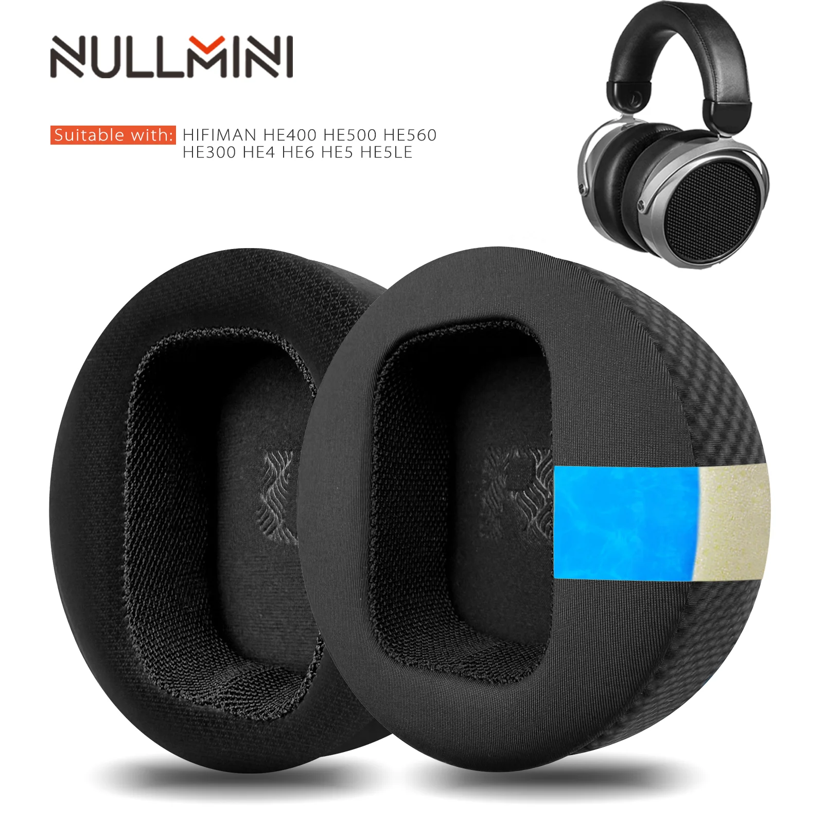 Nullmini Cooling Gel Earpads for HIFIMAN HE400 HE500 HE560 HE300 HE4 HE6 HE5 HE5LE Headphones Ear Cushion Headband