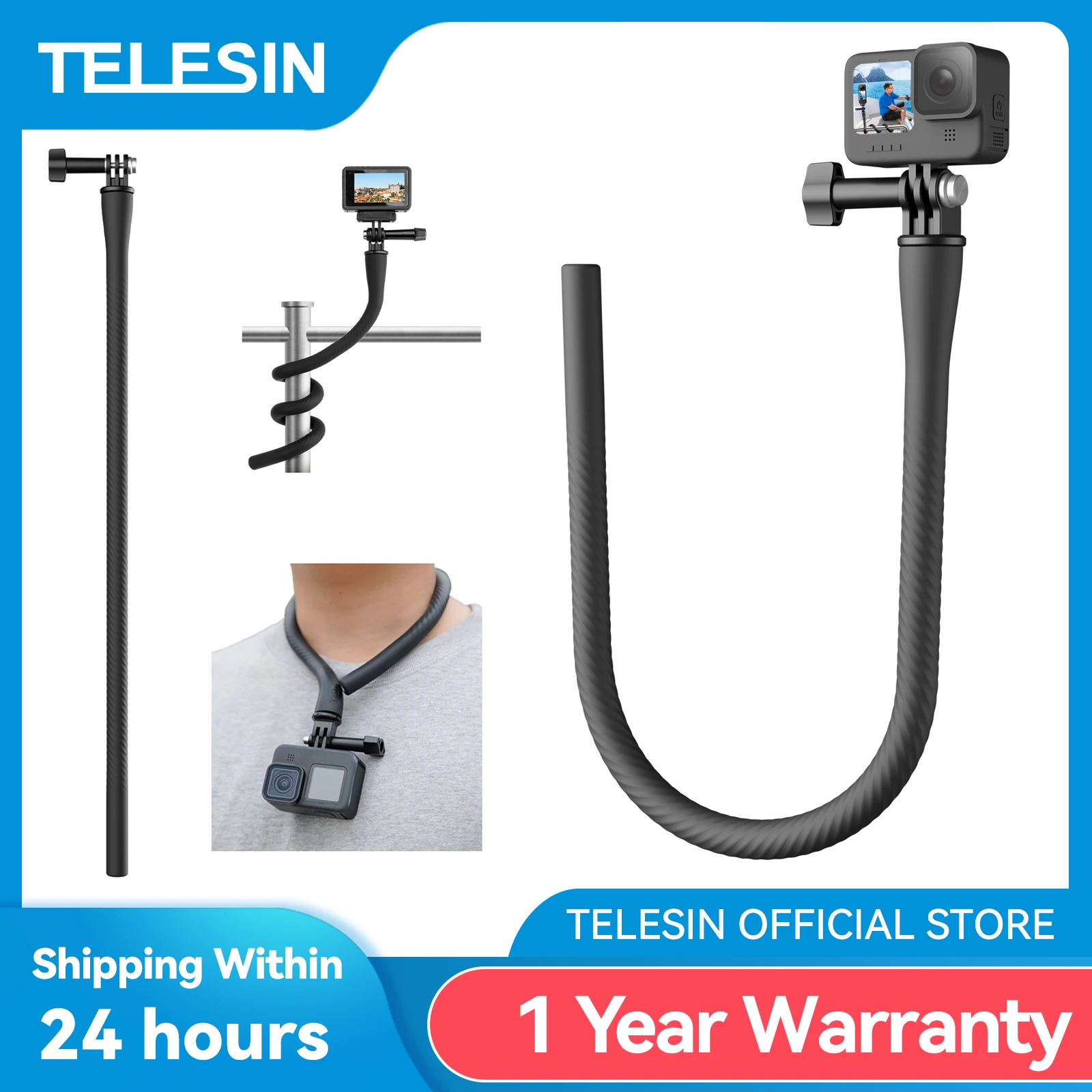 TELESIN Mini Action Camera Mount For Gopro Insta360 DJI Action Mini Camera Octopus Tripod Phone Holder Clip Stand Flexible Mount