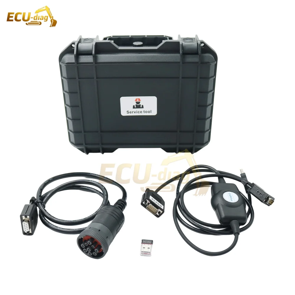 For Liebherr with SCULi Software V2.14.1 CANfox Interface DB9 to 9‑Pin Deutsch Cable LIDIA V2.19 Engine Diagnostic Tool