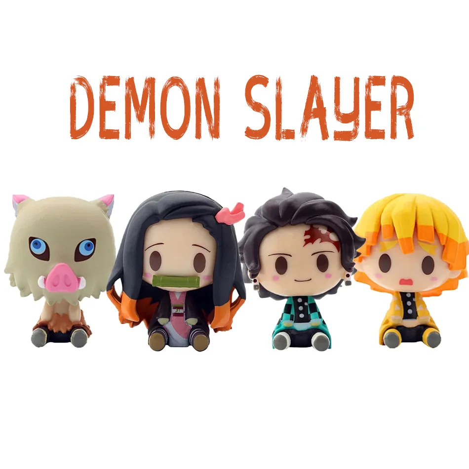

4 шт./компл. аниме Demon Slayer Kimetsu No Yaiba фигурка Q Posket Kamado Tanjirou Kamado Nezuko Agatsuma фигурка игрушки 4-5 см
