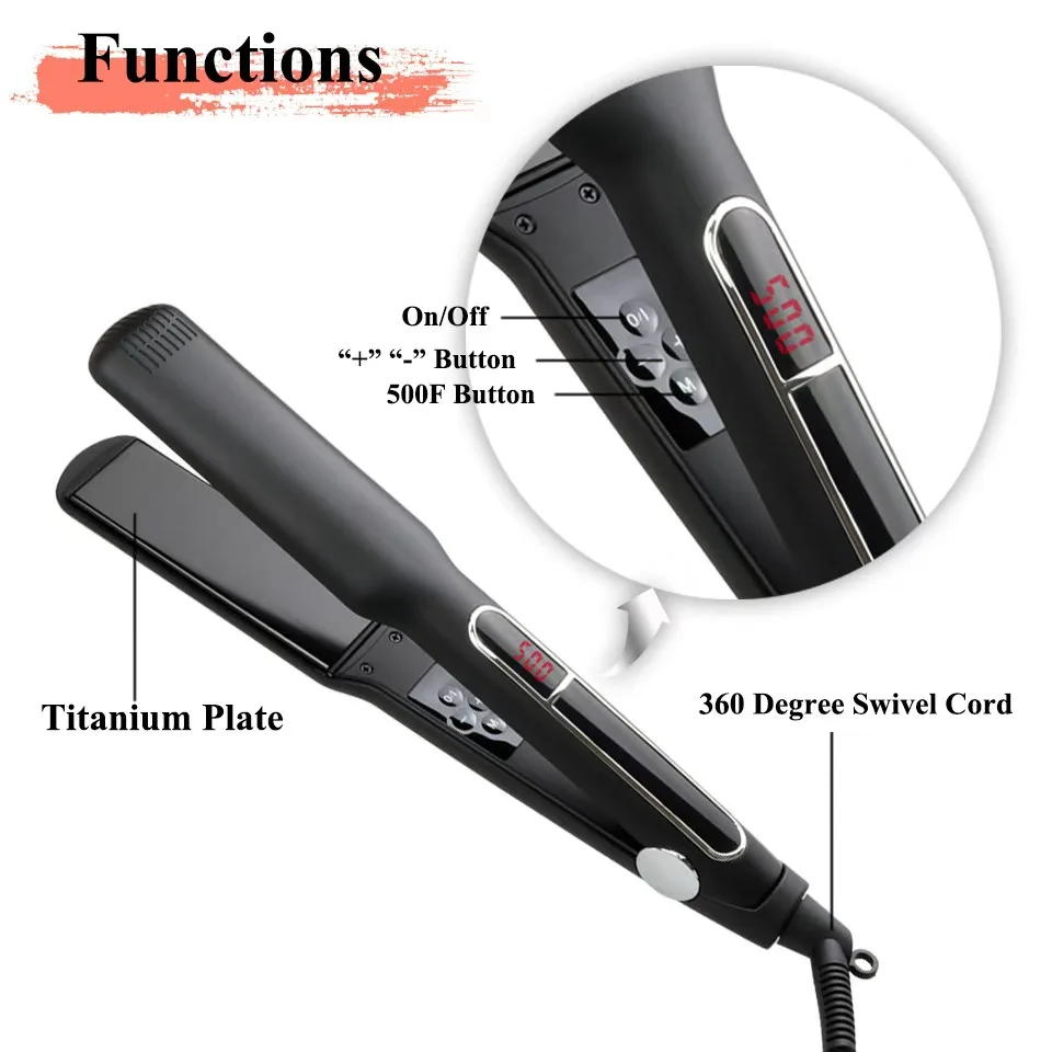 Smart Library Ceramic LCD Display Professional Salon Hair Straighteners Wholesale High Temp LCD Flat Iron Ionic Hair Straighten
