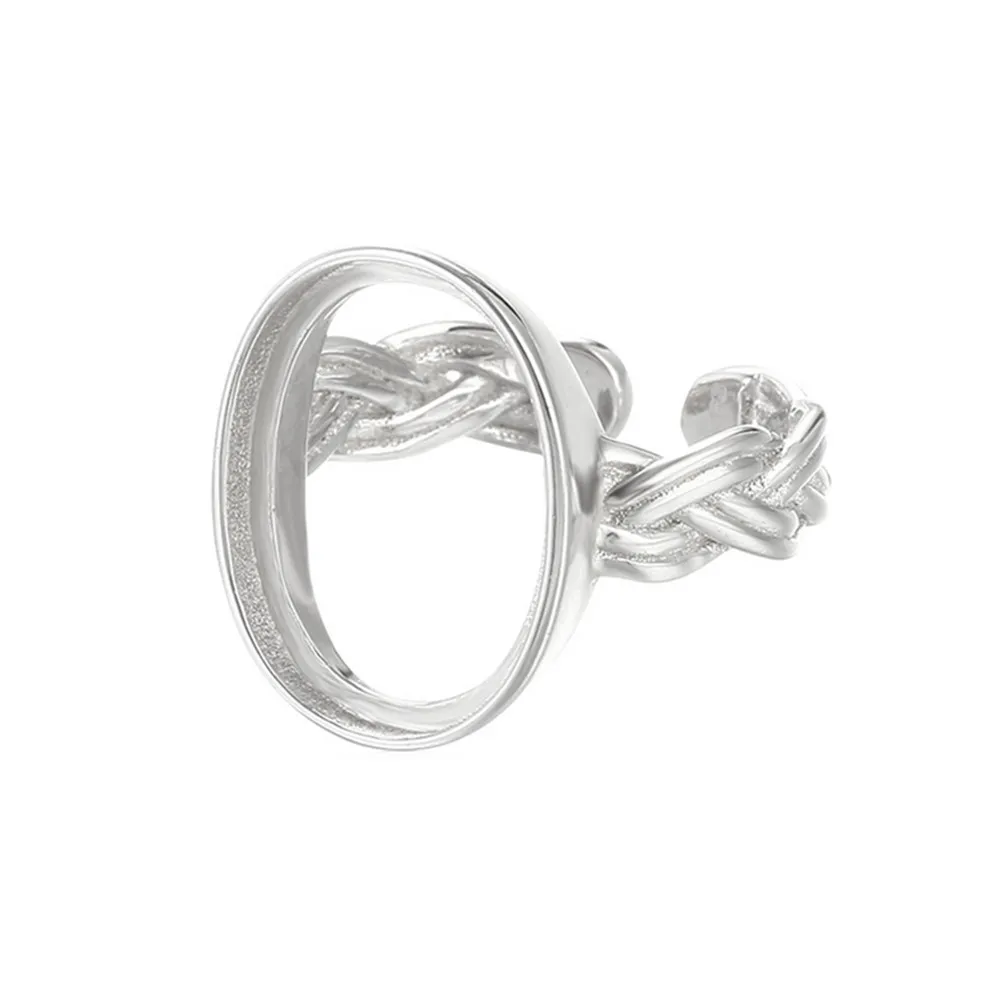 

Ring Blank (12x16mm Oval Blank) Adjustable Thai Sterling Silver Ring Setting Oval Cabochon Ring Base