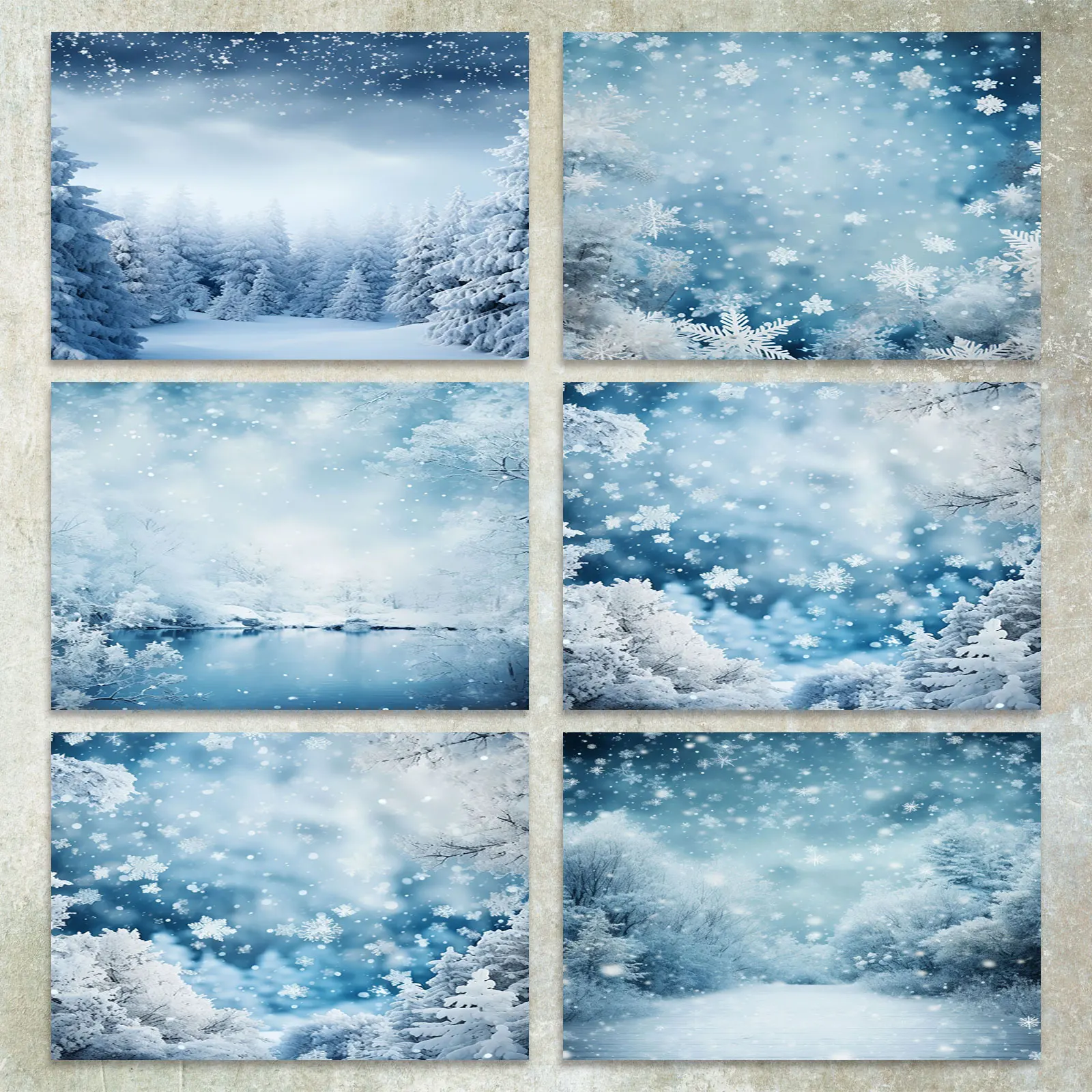 36 Sheets A5 (Blue Dream Forest Snow) Clipping Thin Paper For Bullet Diary, Junk Magazine, Greeting Card Background
