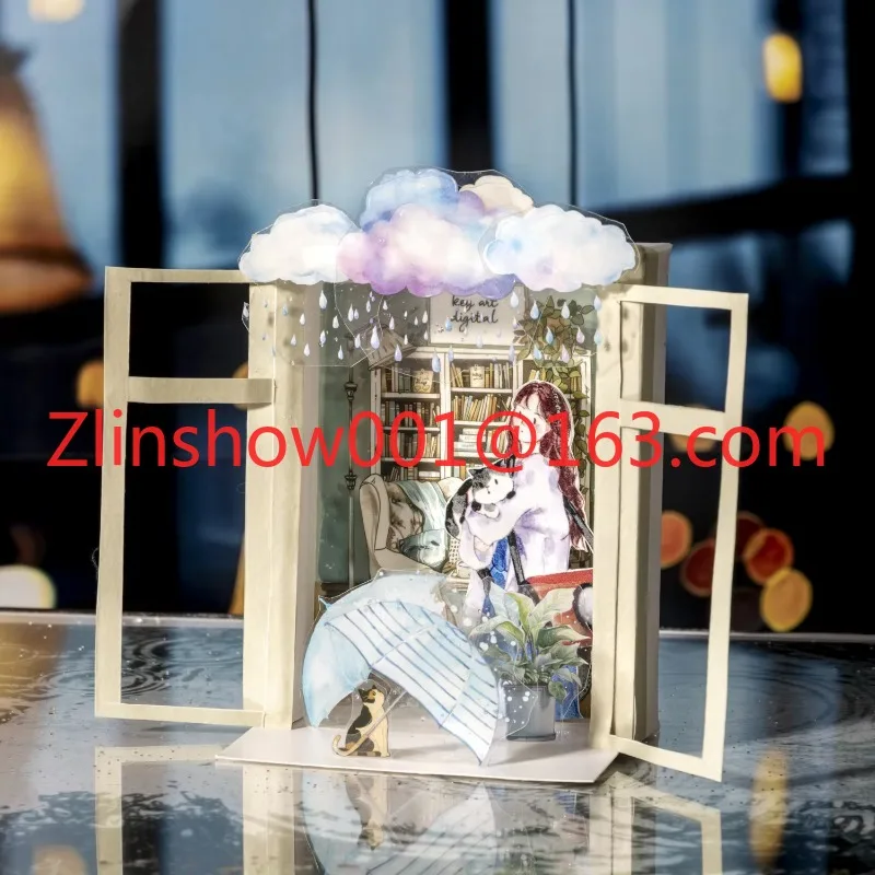 2 Die Cut Stickers Per Pack After the Rain Qingning Series Rain Handbook Decoration Ins Stickers