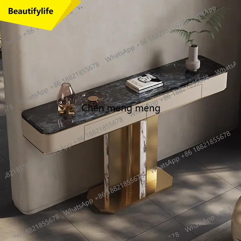 

A38 Italian minimalist entrance cabinet entrance hall cabinet modern simple light luxury style entrance table