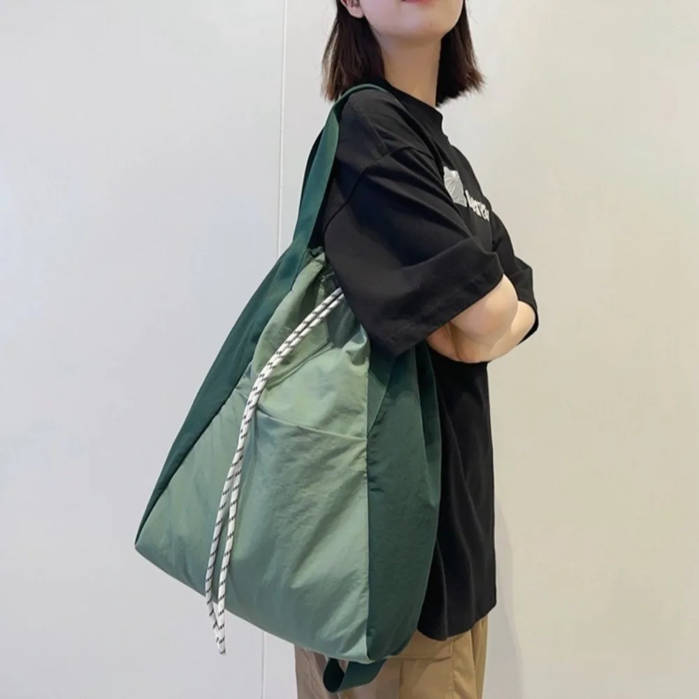 

Large Capacity Nylon Backpack with Handle Multi-Functional Drawstring Shoulder Bag Double Shoulder Waterproof Sports Knapsack