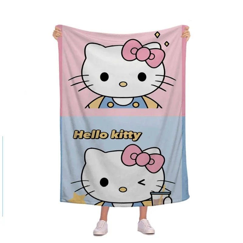 

Sanrio Hello Kitty Soft Plush Blanket Cinnamoroll Luxury Double Sided Lamb Plush Blankets Portable Cute Small Quilt Nap Towels