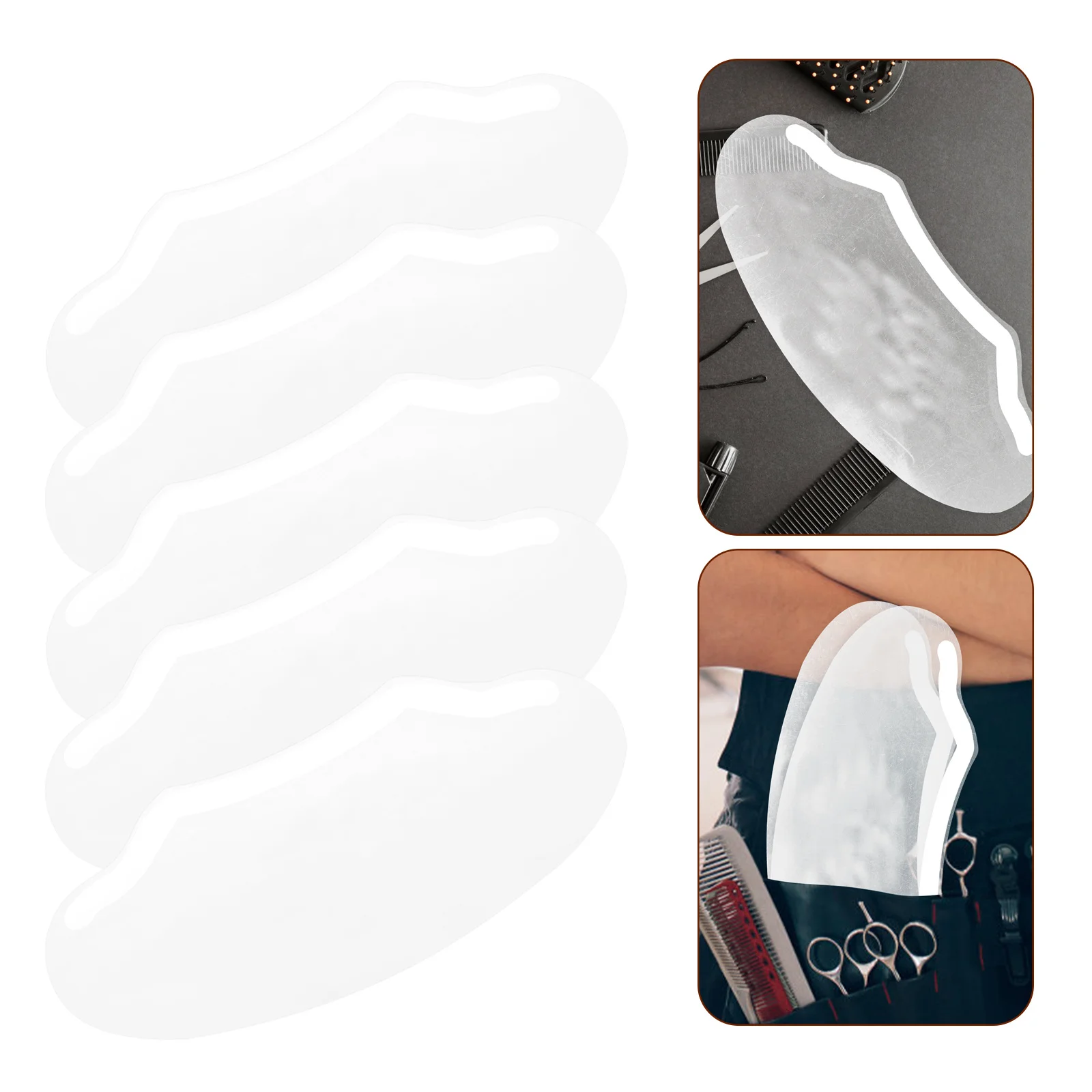 

50Pcs Hair Cutting Eye Shields Transparent Plastic Haircut Visor Salon Makeup Eye Protection Shields for Hair Styling Use