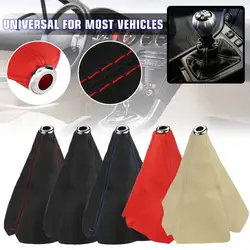 1X Universal Leather Car Gear Shift Collars Auto Car Manual Stick Shifter Knob Gear Shift Boot Cover Gaiter Car Accessories