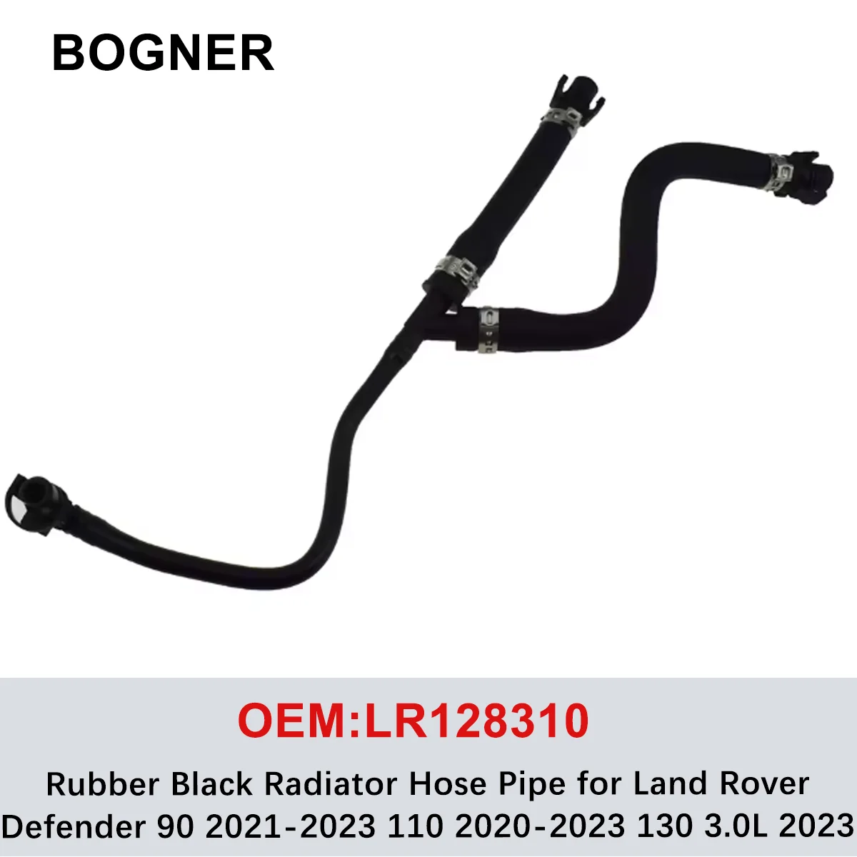 LR128310 XUZHIANG Rubber Black Radiator Hose Pipe for Land Rover Defender 90 2021-2023 110 2020-2023 130 3.0L 2023
