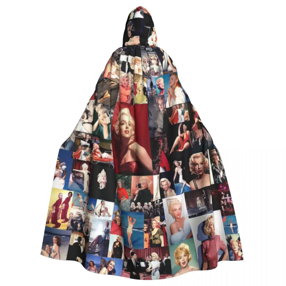 Marilyn Monroe Collage Hooded Cloak Halloween Party Cosplay Woman Men Adult Long Witchcraft Robe Hood