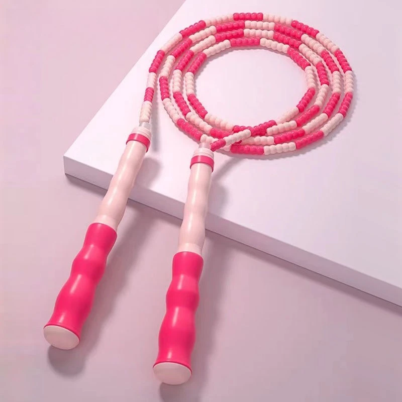 Kids Segmented Beaded Jump Rope Adjustable Skipping Rope for Kindergarten Students Beginner Fitness Exercise Rope