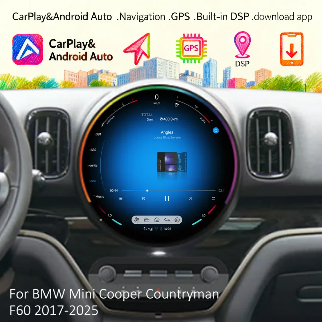 Android Touch Screen For BMW Mini Cooper F60 2017-2023 OLD TO NEW Auto Carplay Car Radio Navigation Stereo Multimedia Player GPS