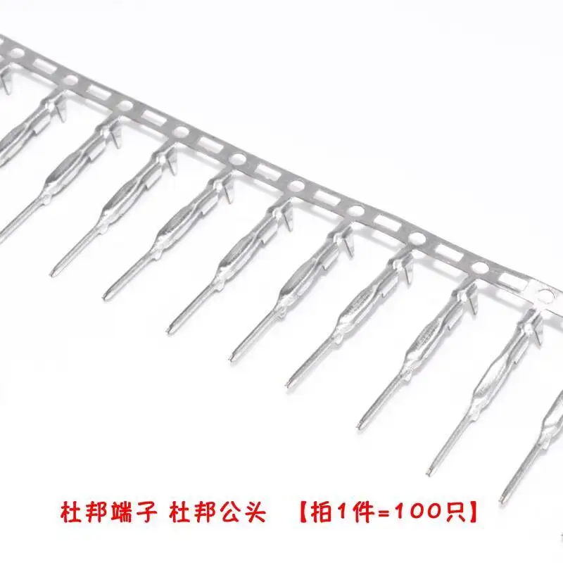 100 Stück Dupont Stecker 2,54 mm Rastermaß Anschlussklemme Federkabel-Crimpstecker – Detail 2