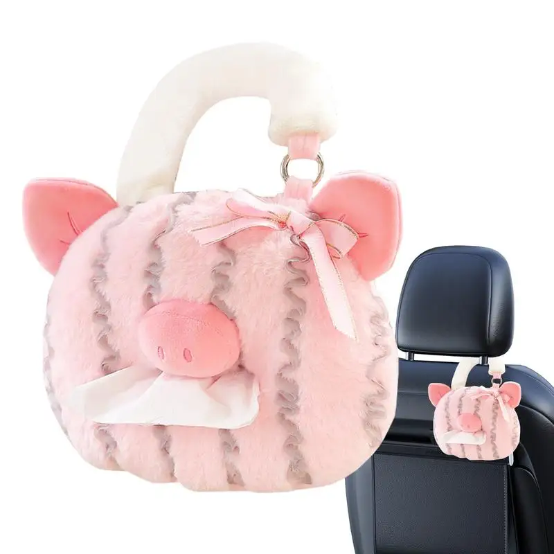 Auto Cartoon Paper Box Kawii Animal Modeling Auto Seatback Organizer Fancy Cars Decorations Novelty Napkin Holder Plush Toy