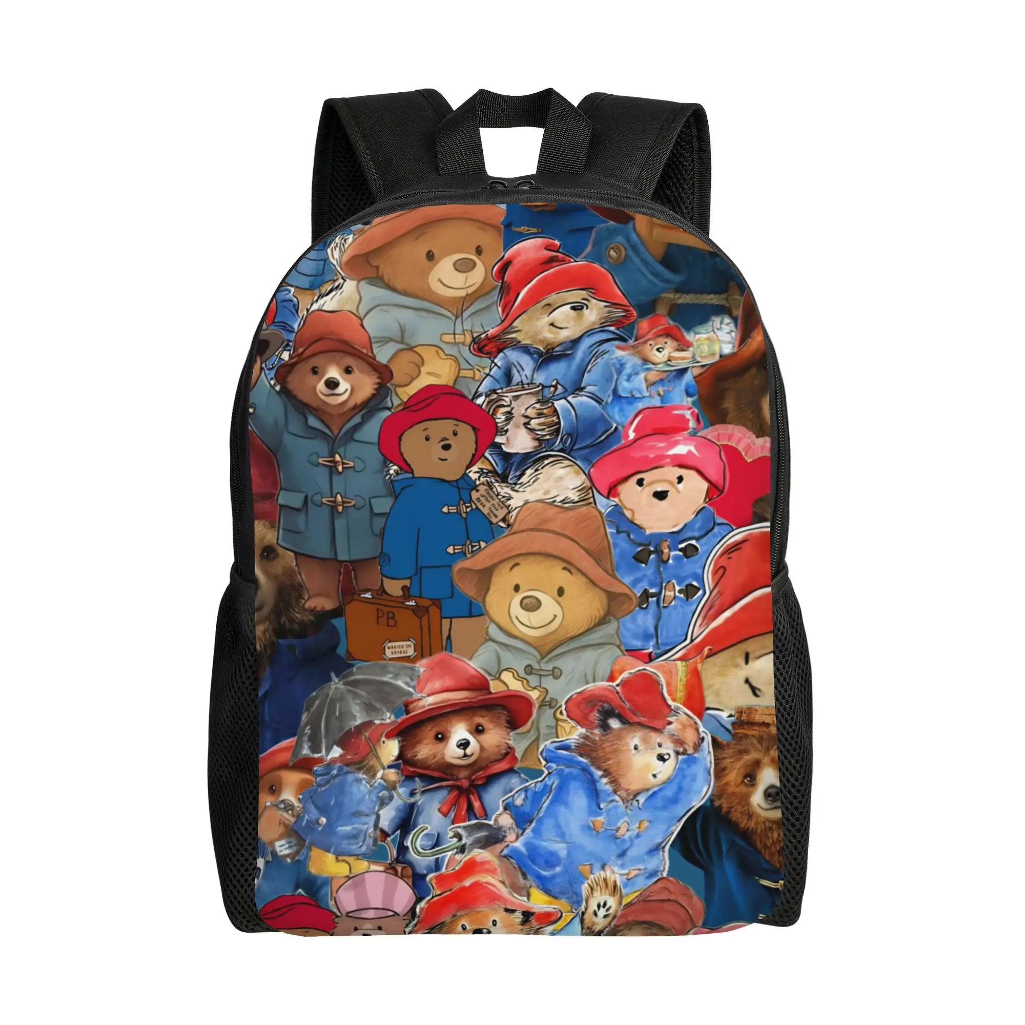 

London Bear Classical Backpack with Pocket Student Hiking Travel Paddingtons Daypack for Men Women Laptop Canvas Bags