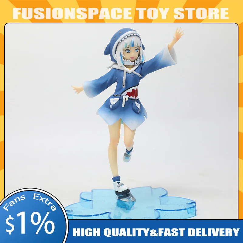 

15cm Hololive Gawr Gura Action Figures Cartoon Cute Blue Shark Dress Vitality Shaped Models Desktop Decoration Toy Birthday Gift
