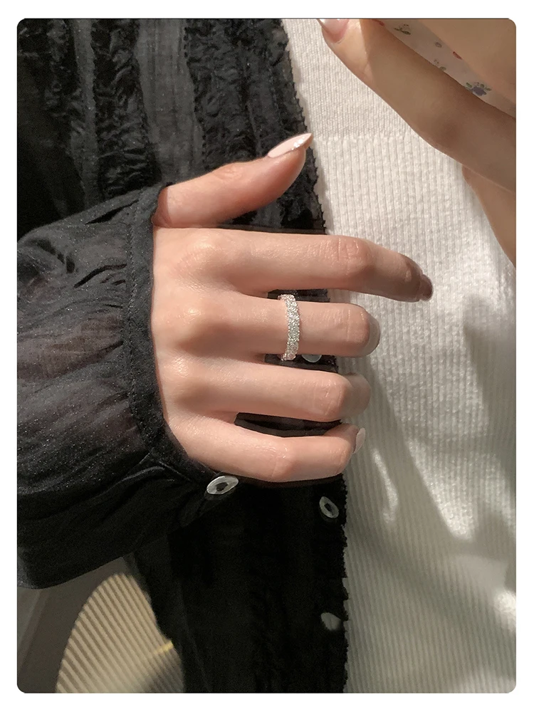 Ultra-Glänzende Luxus-Ringe mit Mikro-Zirkonia-Besatz, Offen Verstellbar, Silberfarben, für Damen, Eleganter Schmuck, Vielseitiges Finger-Accessoire – Detail 15