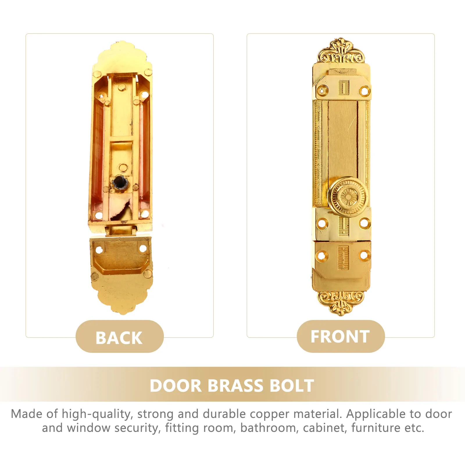 

Heavy Duty Door Latch Lock Solid Alloy Slide Bolt For Bathroom Kitchen Garage Damp Places Rust Resistant Thickened Core