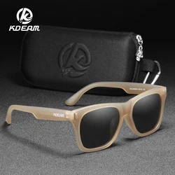 Kdeam Fashion Vierkante Gepolariseerde Zonnebril Mannen Multi-Color Coating Tinten Kleurrijke Candy Kleuren Sunglass Inbegrepen Rits Box