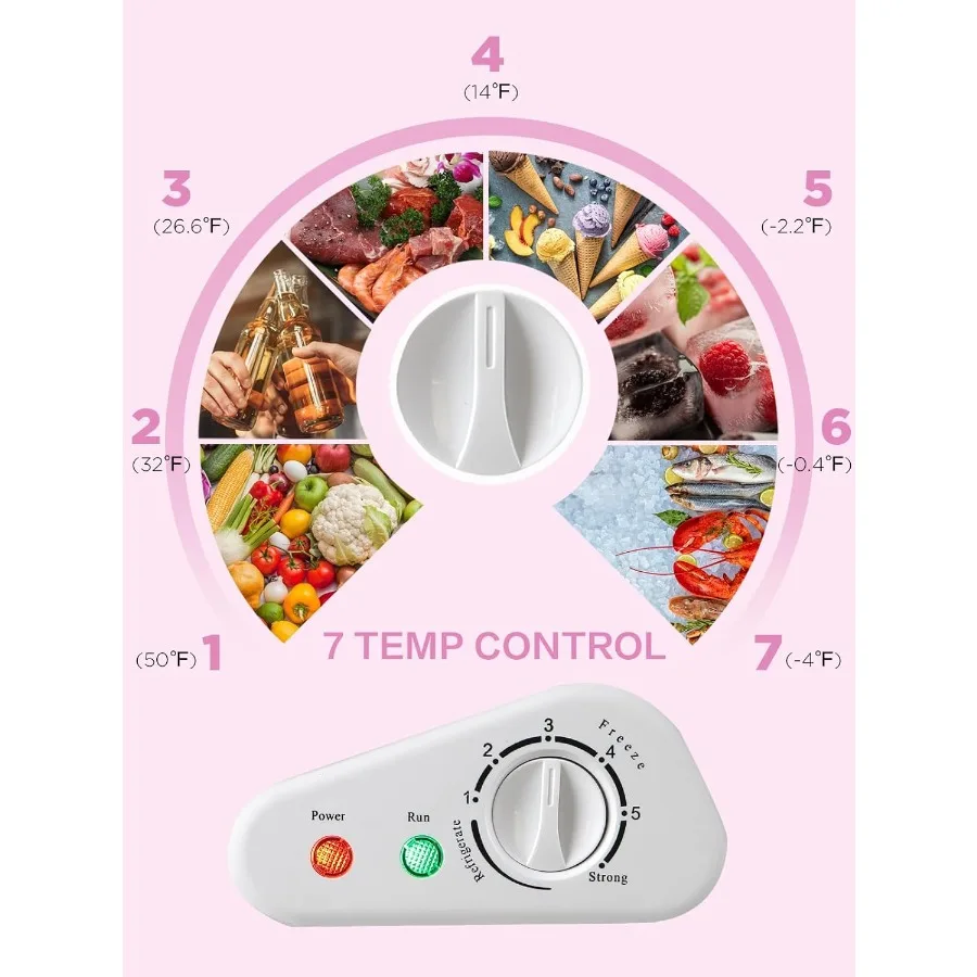 فريزر الصدر 5.0 قدم مكعب، فريزر أبيض مدمج مع ترموستات قابل للتعديل وسلة تخزين قابلة للإزالة لقاعدة جراج المطبخ