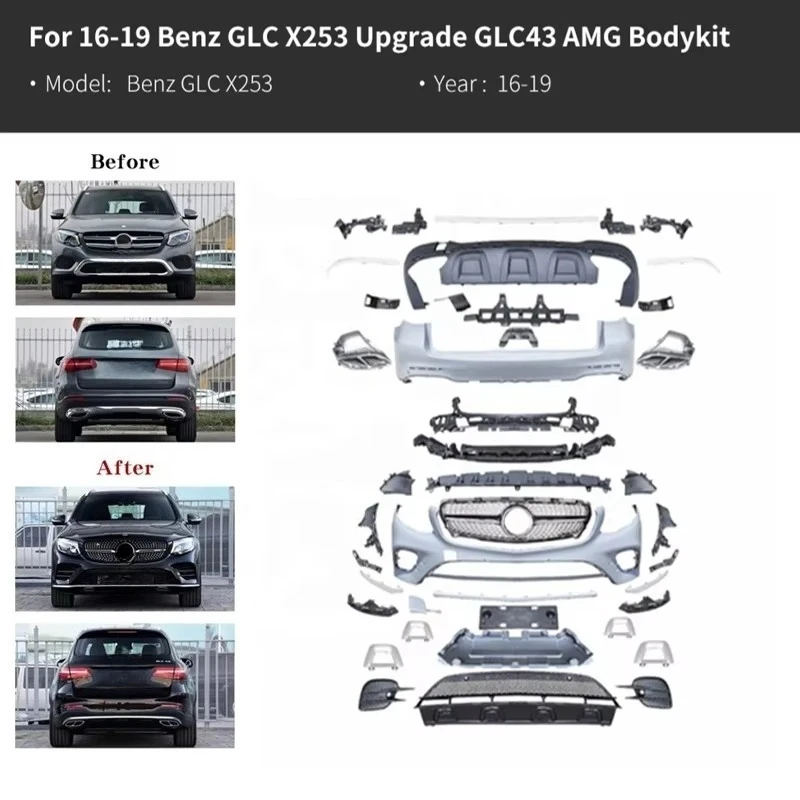 Lossless Installation Modified Facelift Bodykit for Benz GLC X253 GLC Coupe C253 GLC X254 Upgrade GLC43 GLC63S GLC63  Bodykit
