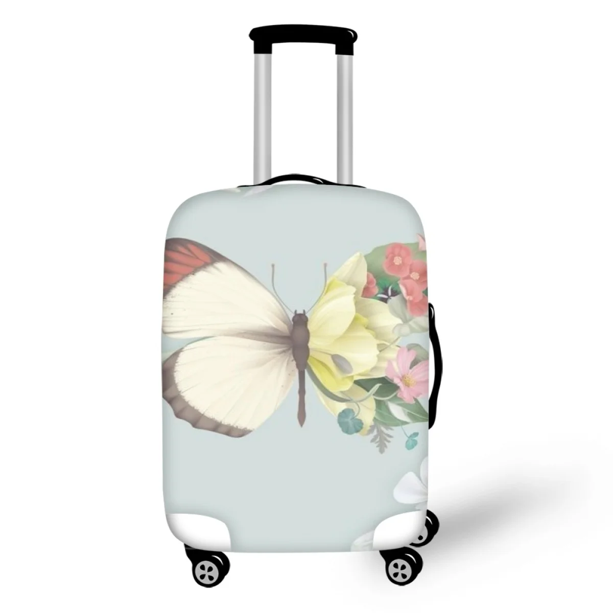 FORUDESIGNS Outing Utility Suitcase Cover Protector Pretty Butterfly Luggage Cover Large Size Creative Travel Elastic Spandex