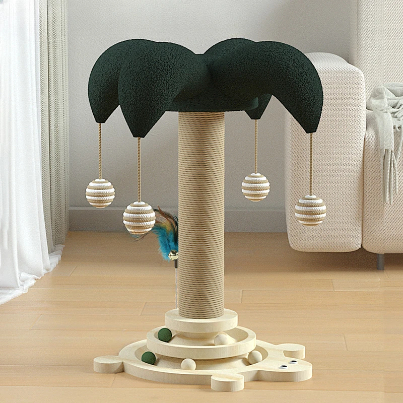 Cat Self Hi Solid Wood Cat Rotary Table Cat Scratching Pillar Cat Scratching Board Durable Cat Toy Sisal Cat Crawling Frame