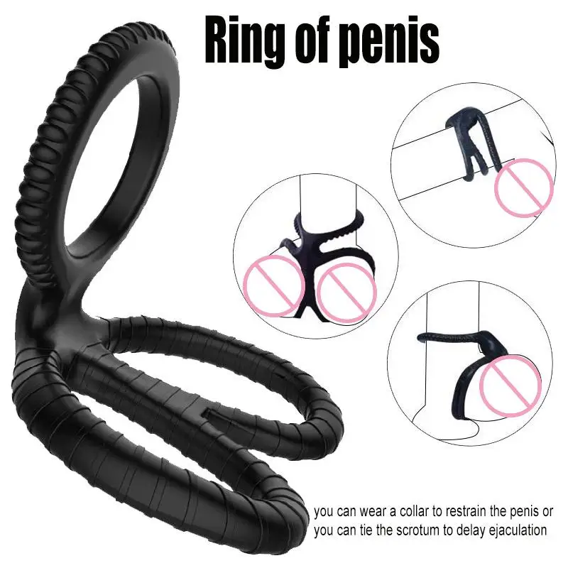 NEW 1 Piece SM Male Penis Ring Silicone Semen Delay Ejaculation Reusable Cock Ring Enlargement Lock Sex Toy For Men view 5