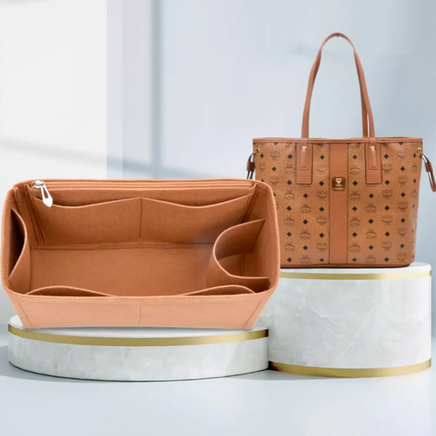 Felt Purse Organizer Handbag Tote Shaper, Insert Liner Shaper Bag in Bags for MCM LIZ Visetos Speedy Neverful