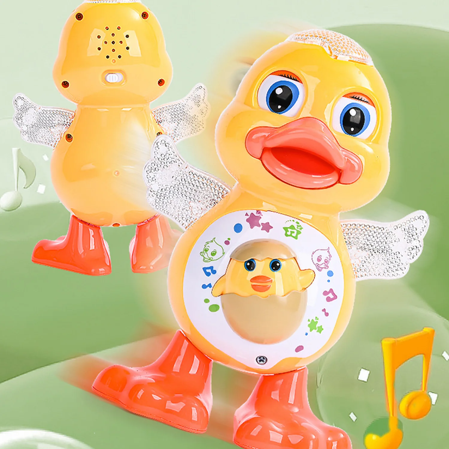 Singing, dancing, swinging cartoon ducklings, electric lighting, music, children\'s interactive toys, self-contained batteries