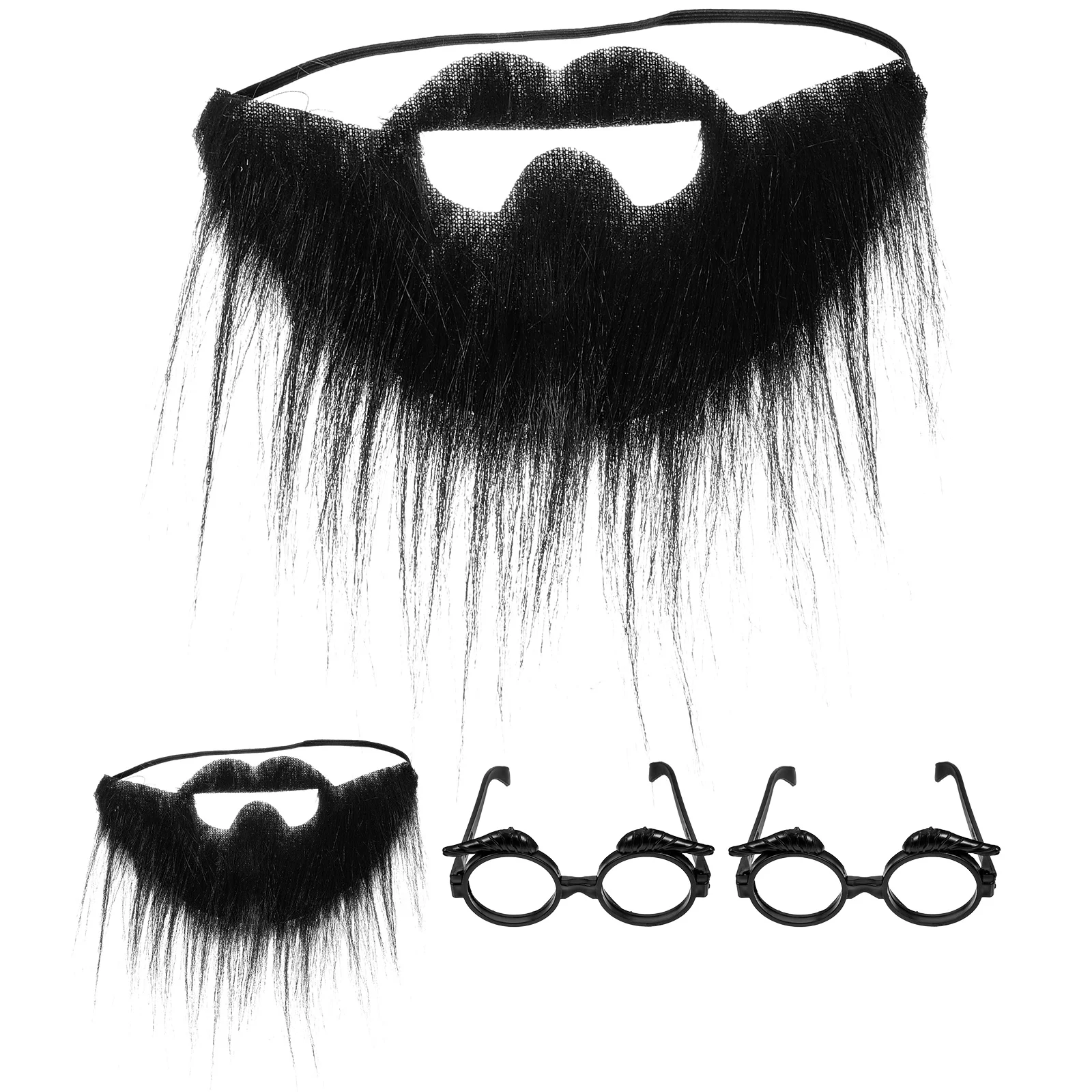 2 セット偽ひげメガネコスチュームアクセサリー男性子供のためのリアルな軽量コンパクト老人小道具