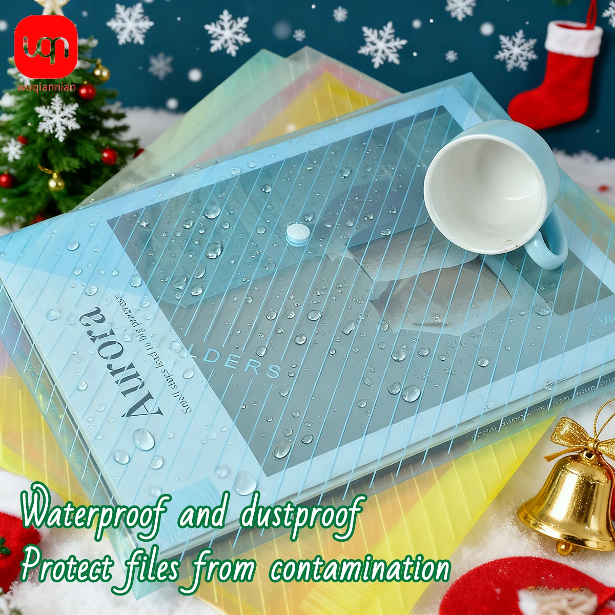 أكياس تخزين المستندات عالية الجودة WQN 5/10/15/20 قطعة مع زر كبس، شفافة، مناسبة للمستندات اليومية والمكتب