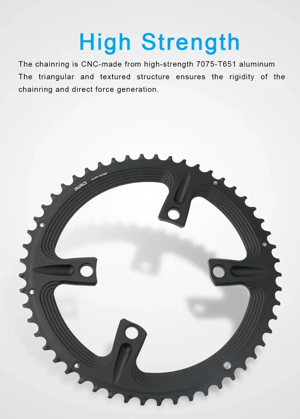 10/11/12S Rennrad-Kettenblatt mit 4 Schrauben, 110BCD, für 105 FC-R7000 / ULTEGRA FC-R8000 / DURA-ACE FC-R9100, Asymmetrisch 50-34T 52-36T 53-39T – Detail 5